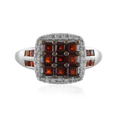 Roter Granat-Silberring