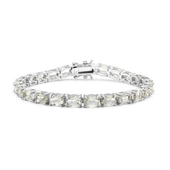 Grüner Amethyst-Silberarmband