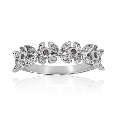 I2 Champagner-Diamant-Silberring