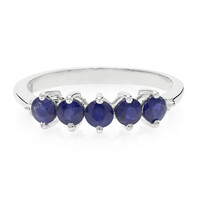 Blauer Burmesischer Saphir-Silberring