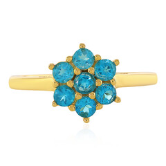 Neonblauer Apatit-Silberring
