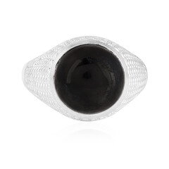 Schwarzer Onyx-Herren-Silberring