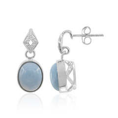 Blauer Madagaskar-Opal-Silberohrringe