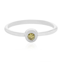 Gelber Diamant-Silberring