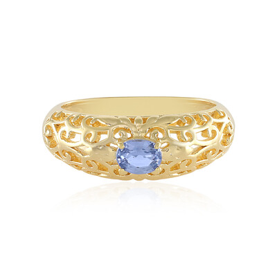 Nicht erhitzter Blauer Ceylon-Saphir-Silberring