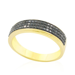 Schwarzer Diamant-Goldring