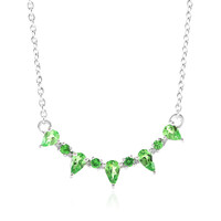 Tsavorit-Silbercollier
