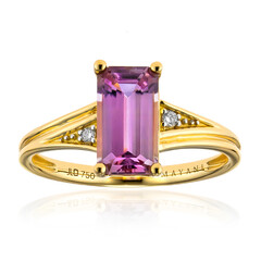 Pinkfarbener Diaspor-Goldring (AMAYANI)
