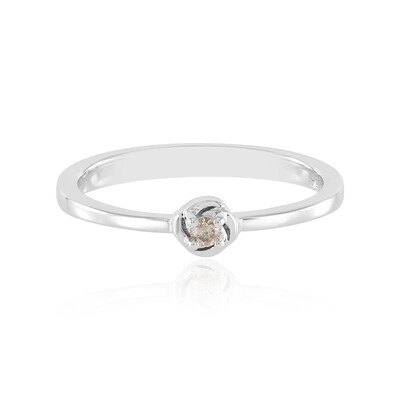 I3 Champagner-Brillant-Silberring