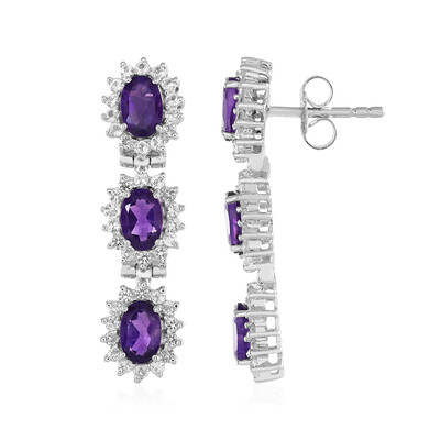 Sambia-Amethyst-Silberohrringe