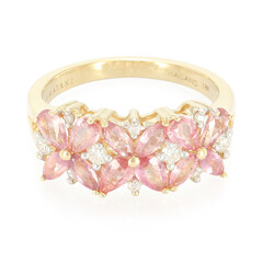 Nicht erhitzter Padparadscha-Saphir-Goldring (AMAYANI)