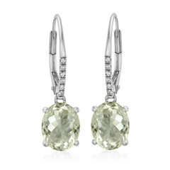 Grüner Amethyst-Silberohrringe