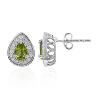 Burmesischer Peridot-Silberohrringe