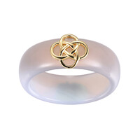 Grauer Achat-Silberring