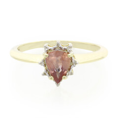Nicht erhitzter Padparadscha-Saphir-Goldring