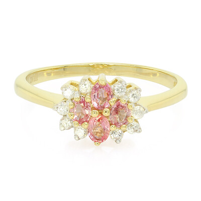 Padparadscha-Saphir-Silberring
