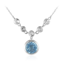 Himmelblauer Topas-Silbercollier