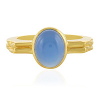 Blauer Chalzedon-Silberring