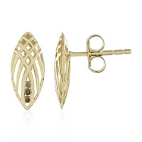 I2 Champagner-Diamant-Goldohrringe (Ornaments by de Melo)
