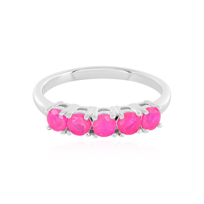 Äthiopischer Pinkfarbener Opal-Silberring