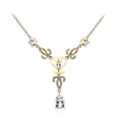 Weißer Topas-Silbercollier