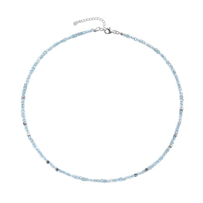 Blauer Apatit-Silberhalskette