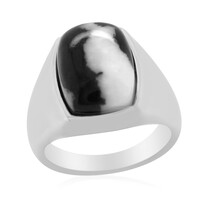 Schneeflocken-Obsidian-Herren-Silberring