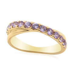 Nicht erhitzter Purpurfarbener Ceylon-Saphir-Goldring