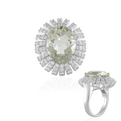 Grüner Amethyst-Silberring