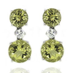 Ouro Verde-Quarz-Silberohrringe