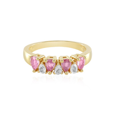 Pinkfarbener Madagaskar-Saphir-Silberring