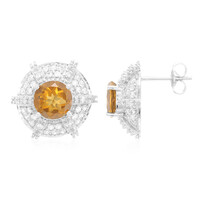 Cognac-Quarz-Silberohrringe