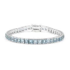 Himmelblauer Topas-Silberarmband