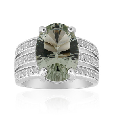 Grüner Amethyst-Silberring