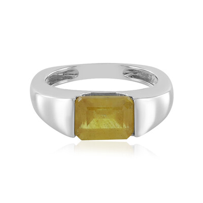 Gelber Madagaskar-Saphir-Silberring
