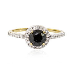 Schwarzer Diamant-Goldring