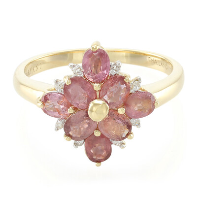Nicht erhitzter Padparadscha-Saphir-Goldring (AMAYANI)