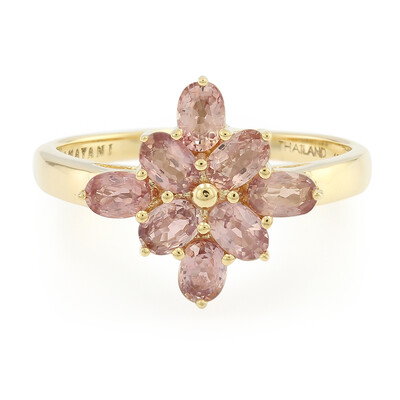 Nicht erhitzter Padparadscha-Saphir-Goldring (AMAYANI)