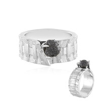 Silberfarbener Diamant-Silberring