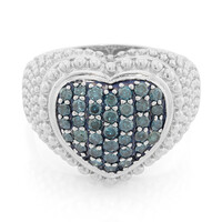 Blauer Diamant-Silberring