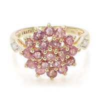 Nicht erhitzter Padparadscha-Saphir-Goldring (AMAYANI)