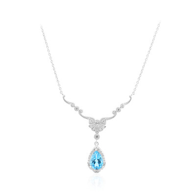 Schweizblauer Topas-Silbercollier