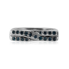 Himmelblauer I1 Diamant-Silberring