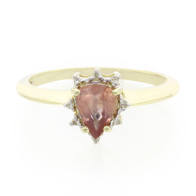 Nicht erhitzter Padparadscha-Saphir-Goldring