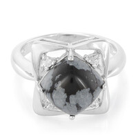 Schneeflocken-Obsidian-Silberring