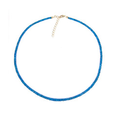 Neonblauer Apatit-Silberhalskette