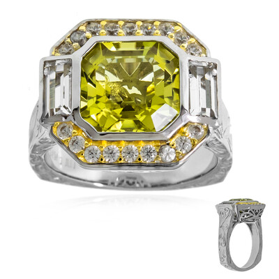 Ouro Verde-Quarz-Silberring (Dallas Prince Designs)