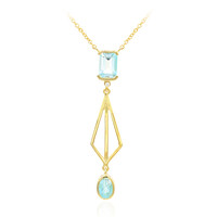 Himmelblauer Topas-Silbercollier