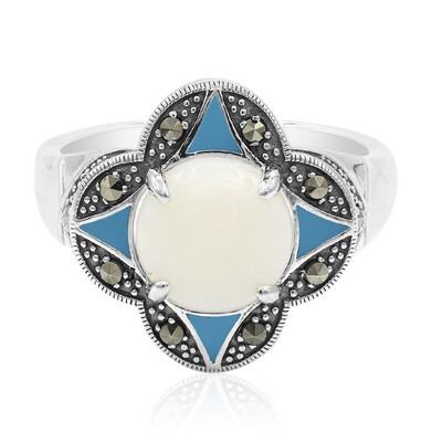 Weißer Opal-Silberring
