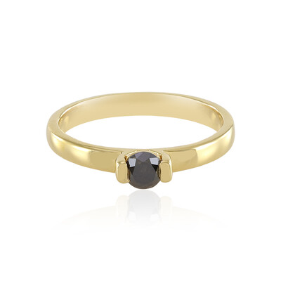 Schwarzer Brillant-Silberring